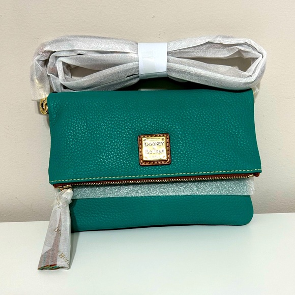 Dooney & Bourke Fold‎ Over Crossbody with Gold Hardware